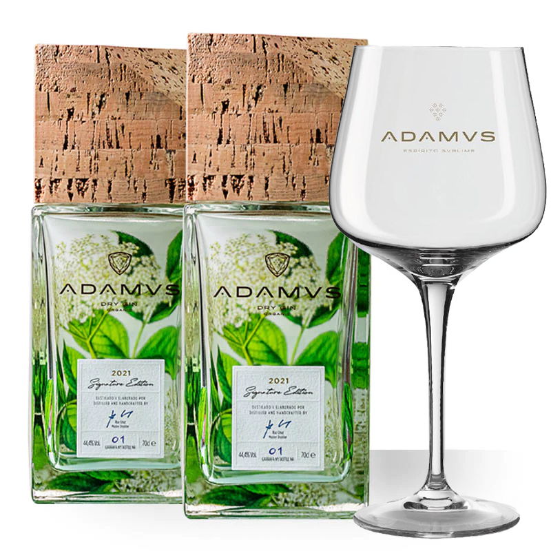 Pack Adamus Signature e Copo - 2 Organic Dry Gin Signature Edition 2021 + 1 Copo Grátis